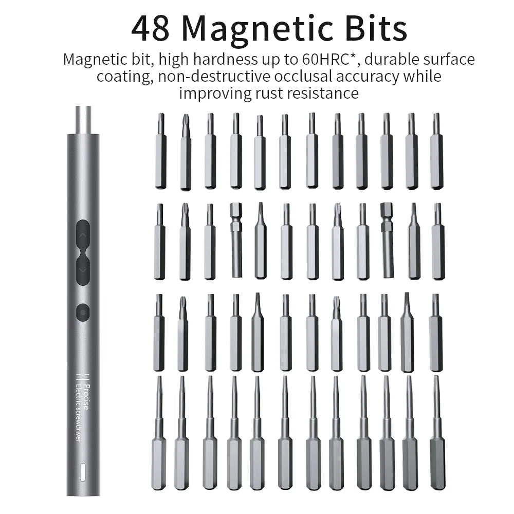 62 In1 New Product Rechargeable Smart Electric Screwdriver Set with 48 Screwdriver Bits PH00 Torx Etc. for Mobile Phones Cameras