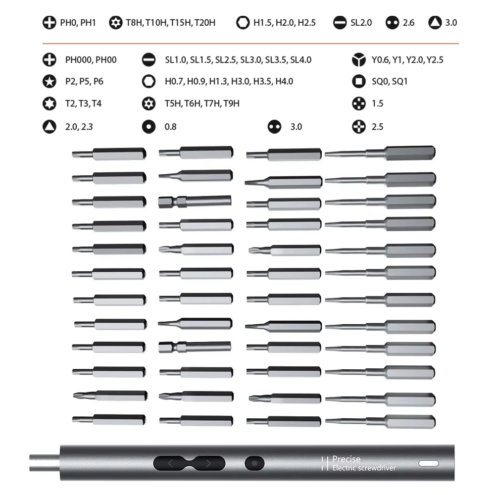 62 In1 New Product Rechargeable Smart Electric Screwdriver Set with 48 Screwdriver Bits PH00 Torx Etc. for Mobile Phones Cameras