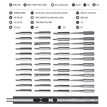 62 In1 New Product Rechargeable Smart Electric Screwdriver Set with 48 Screwdriver Bits PH00 Torx Etc. for Mobile Phones Cameras
